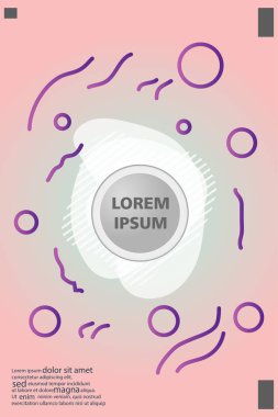 Memphis tarzı kitap tasarım koleksiyonu renkli şablonlarıyla geometrik şekiller, trendy Memphis desenlerle 80's-90's moda. reklam, davet, sunu izole vektör çizim için Ideal