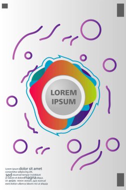 Memphis tarzı kitap tasarım koleksiyonu renkli şablonlarıyla geometrik şekiller, trendy Memphis desenlerle 80's-90's moda. reklam, davet, sunu izole vektör çizim için Ideal