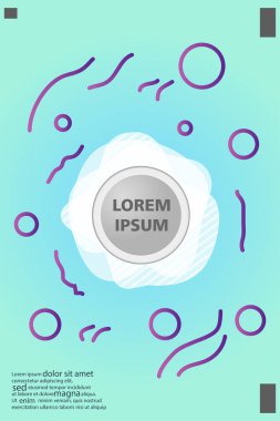 Memphis tarzı kitap tasarım koleksiyonu renkli şablonlarıyla geometrik şekiller, trendy Memphis desenlerle 80's-90's moda. reklam, davet, sunu izole vektör çizim için Ideal