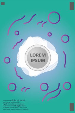 Memphis tarzı kitap tasarım koleksiyonu renkli şablonlarıyla geometrik şekiller, trendy Memphis desenlerle 80's-90's moda. reklam, davet, sunu izole vektör çizim için Ideal