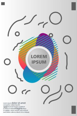 Memphis tarzı kitap tasarım koleksiyonu renkli şablonlarıyla geometrik şekiller, trendy Memphis desenlerle 80's-90's moda. reklam, davet, sunu izole vektör çizim için Ideal