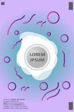 Memphis tarzı kitap tasarım koleksiyonu renkli şablonlarıyla geometrik şekiller, trendy Memphis desenlerle 80's-90's moda. reklam, davet, sunu izole vektör çizim için Ideal