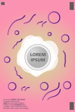 Memphis tarzı kitap tasarım koleksiyonu renkli şablonlarıyla geometrik şekiller, trendy Memphis desenlerle 80's-90's moda. reklam, davet, sunu izole vektör çizim için Ideal