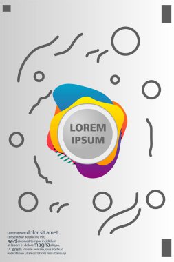 Memphis tarzı kitap tasarım koleksiyonu renkli şablonlarıyla geometrik şekiller, trendy Memphis desenlerle 80's-90's moda. reklam, davet, sunu izole vektör çizim için Ideal