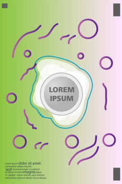 Memphis tarzı kitap tasarım koleksiyonu renkli şablonlarıyla geometrik şekiller, trendy Memphis desenlerle 80's-90's moda. reklam, davet, sunu izole vektör çizim için Ideal