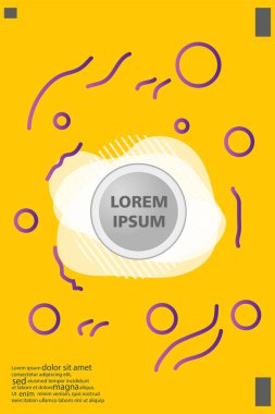 Memphis tarzı kitap tasarım koleksiyonu renkli şablonlarıyla geometrik şekiller, trendy Memphis desenlerle 80's-90's moda. reklam, davet, sunu izole vektör çizim için Ideal