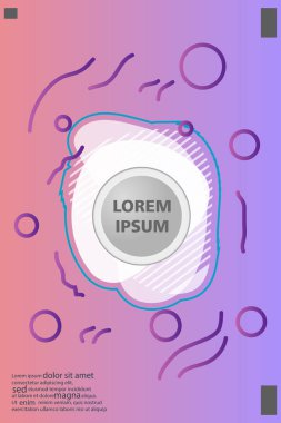 Memphis tarzı kitap tasarım koleksiyonu renkli şablonlarıyla geometrik şekiller, trendy Memphis desenlerle 80's-90's moda. reklam, davet, sunu izole vektör çizim için Ideal