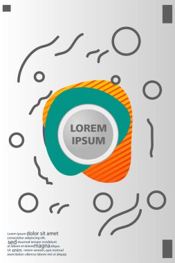 Memphis tarzı kitap tasarım koleksiyonu renkli şablonlarıyla geometrik şekiller, trendy Memphis desenlerle 80's-90's moda. reklam, davet, sunu izole vektör çizim için Ideal