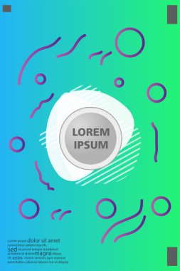 Memphis tarzı kitap tasarım koleksiyonu renkli şablonlarıyla geometrik şekiller, trendy Memphis desenlerle 80's-90's moda. reklam, davet, sunu izole vektör çizim için Ideal