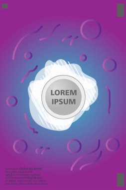 Memphis tarzı kitap tasarım koleksiyonu renkli şablonlarıyla geometrik şekiller, trendy Memphis desenlerle 80's-90's moda. reklam, davet, sunu izole vektör çizim için Ideal