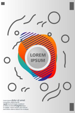 Memphis tarzı kitap tasarım koleksiyonu renkli şablonlarıyla geometrik şekiller, trendy Memphis desenlerle 80's-90's moda. reklam, davet, sunu izole vektör çizim için Ideal