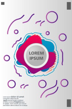 Memphis tarzı kitap tasarım koleksiyonu renkli şablonlarıyla geometrik şekiller, trendy Memphis desenlerle 80's-90's moda. reklam, davet, sunu izole vektör çizim için Ideal