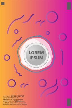 Memphis tarzı kitap tasarım koleksiyonu renkli şablonlarıyla geometrik şekiller, trendy Memphis desenlerle 80's-90's moda. reklam, davet, sunu izole vektör çizim için Ideal