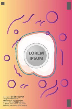 Memphis tarzı kitap tasarım koleksiyonu renkli şablonlarıyla geometrik şekiller, trendy Memphis desenlerle 80's-90's moda. reklam, davet, sunu izole vektör çizim için Ideal