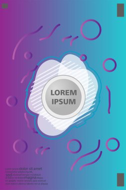 Memphis tarzı kitap tasarım koleksiyonu renkli şablonlarıyla geometrik şekiller, trendy Memphis desenlerle 80's-90's moda. reklam, davet, sunu izole vektör çizim için Ideal