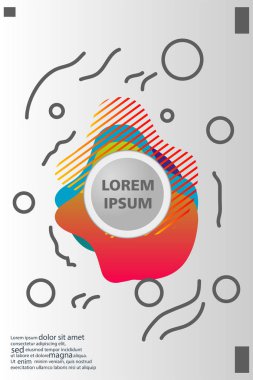 Memphis tarzı kitap tasarım koleksiyonu renkli şablonlarıyla geometrik şekiller, trendy Memphis desenlerle 80's-90's moda. reklam, davet, sunu izole vektör çizim için Ideal