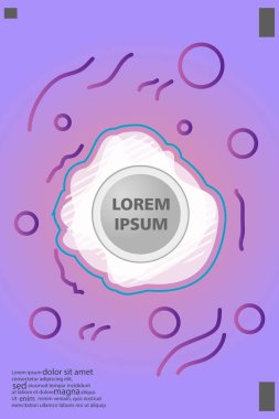 Memphis tarzı kitap tasarım koleksiyonu renkli şablonlarıyla geometrik şekiller, trendy Memphis desenlerle 80's-90's moda. reklam, davet, sunu izole vektör çizim için Ideal