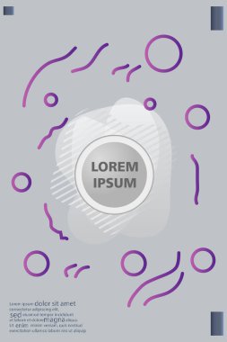 Memphis tarzı kitap tasarım koleksiyonu renkli şablonlarıyla geometrik şekiller, trendy Memphis desenlerle 80's-90's moda. reklam, davet, sunu izole vektör çizim için Ideal