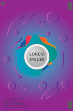 Memphis tarzı kitap tasarım koleksiyonu renkli şablonlarıyla geometrik şekiller, trendy Memphis desenlerle 80's-90's moda. reklam, davet, sunu izole vektör çizim için Ideal