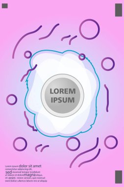 Memphis tarzı kitap tasarım koleksiyonu renkli şablonlarıyla geometrik şekiller, trendy Memphis desenlerle 80's-90's moda. reklam, davet, sunu izole vektör çizim için Ideal