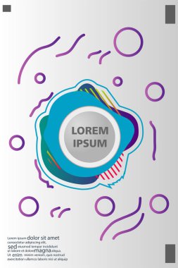 Memphis tarzı kitap tasarım koleksiyonu renkli şablonlarıyla geometrik şekiller, trendy Memphis desenlerle 80's-90's moda. reklam, davet, sunu izole vektör çizim için Ideal