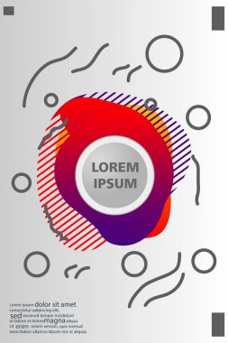 Memphis tarzı kitap tasarım koleksiyonu renkli şablonlarıyla geometrik şekiller, trendy Memphis desenlerle 80's-90's moda. reklam, davet, sunu izole vektör çizim için Ideal