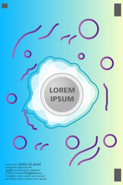 Memphis tarzı kitap tasarım koleksiyonu renkli şablonlarıyla geometrik şekiller, trendy Memphis desenlerle 80's-90's moda. reklam, davet, sunu izole vektör çizim için Ideal