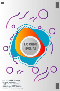 Memphis tarzı kitap tasarım koleksiyonu renkli şablonlarıyla geometrik şekiller, trendy Memphis desenlerle 80's-90's moda. reklam, davet, sunu izole vektör çizim için Ideal