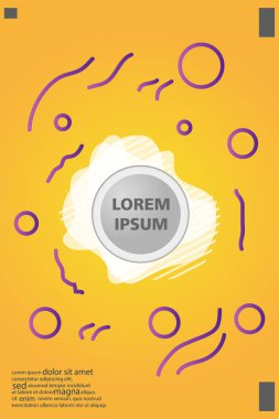 Memphis tarzı kitap tasarım koleksiyonu renkli şablonlarıyla geometrik şekiller, trendy Memphis desenlerle 80's-90's moda. reklam, davet, sunu izole vektör çizim için Ideal