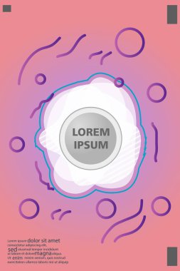 Memphis tarzı kitap tasarım koleksiyonu renkli şablonlarıyla geometrik şekiller, trendy Memphis desenlerle 80's-90's moda. reklam, davet, sunu izole vektör çizim için Ideal