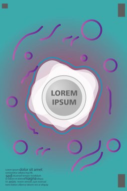 Memphis tarzı kitap tasarım koleksiyonu renkli şablonlarıyla geometrik şekiller, trendy Memphis desenlerle 80's-90's moda. reklam, davet, sunu izole vektör çizim için Ideal