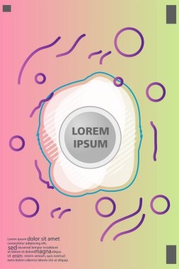 Memphis tarzı kitap tasarım koleksiyonu renkli şablonlarıyla geometrik şekiller, trendy Memphis desenlerle 80's-90's moda. reklam, davet, sunu izole vektör çizim için Ideal