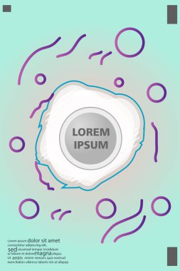 Memphis tarzı kitap tasarım koleksiyonu renkli şablonlarıyla geometrik şekiller, trendy Memphis desenlerle 80's-90's moda. reklam, davet, sunu izole vektör çizim için Ideal