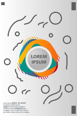 Memphis tarzı kitap tasarım koleksiyonu renkli şablonlarıyla geometrik şekiller, trendy Memphis desenlerle 80's-90's moda. reklam, davet, sunu izole vektör çizim için Ideal