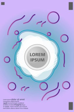 Memphis tarzı kitap tasarım koleksiyonu renkli şablonlarıyla geometrik şekiller, trendy Memphis desenlerle 80's-90's moda. reklam, davet, sunu izole vektör çizim için Ideal