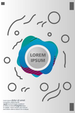 Memphis tarzı kitap tasarım koleksiyonu renkli şablonlarıyla geometrik şekiller, trendy Memphis desenlerle 80's-90's moda. reklam, davet, sunu izole vektör çizim için Ideal