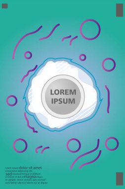 Memphis tarzı kitap tasarım koleksiyonu renkli şablonlarıyla geometrik şekiller, trendy Memphis desenlerle 80's-90's moda. reklam, davet, sunu izole vektör çizim için Ideal