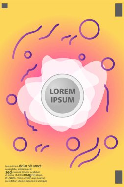 Memphis tarzı kitap tasarım koleksiyonu renkli şablonlarıyla geometrik şekiller, trendy Memphis desenlerle 80's-90's moda. reklam, davet, sunu izole vektör çizim için Ideal