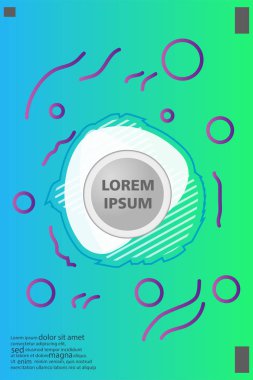 Memphis tarzı kitap tasarım koleksiyonu renkli şablonlarıyla geometrik şekiller, trendy Memphis desenlerle 80's-90's moda. reklam, davet, sunu izole vektör çizim için Ideal