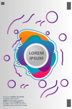 Memphis tarzı kitap tasarım koleksiyonu renkli şablonlarıyla geometrik şekiller, trendy Memphis desenlerle 80's-90's moda. reklam, davet, sunu izole vektör çizim için Ideal