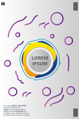 Memphis tarzı kitap tasarım koleksiyonu renkli şablonlarıyla geometrik şekiller, trendy Memphis desenlerle 80's-90's moda. reklam, davet, sunu izole vektör çizim için Ideal