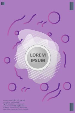 Memphis tarzı kitap tasarım koleksiyonu renkli şablonlarıyla geometrik şekiller, trendy Memphis desenlerle 80's-90's moda. reklam, davet, sunu izole vektör çizim için Ideal