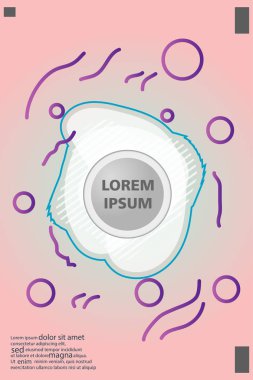 Memphis tarzı kitap tasarım koleksiyonu renkli şablonlarıyla geometrik şekiller, trendy Memphis desenlerle 80's-90's moda. reklam, davet, sunu izole vektör çizim için Ideal