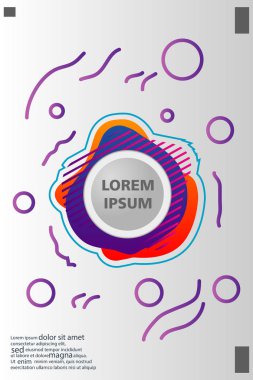 Memphis tarzı kitap tasarım koleksiyonu renkli şablonlarıyla geometrik şekiller, trendy Memphis desenlerle 80's-90's moda. reklam, davet, sunu izole vektör çizim için Ideal