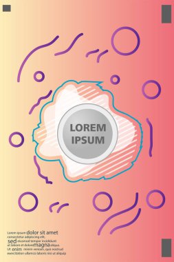 Memphis tarzı kitap tasarım koleksiyonu renkli şablonlarıyla geometrik şekiller, trendy Memphis desenlerle 80's-90's moda. reklam, davet, sunu izole vektör çizim için Ideal