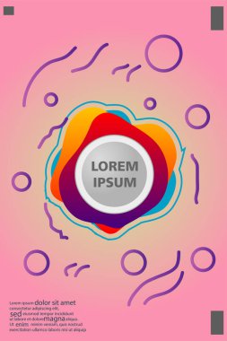 Memphis tarzı kitap tasarım koleksiyonu renkli şablonlarıyla geometrik şekiller, trendy Memphis desenlerle 80's-90's moda. reklam, davet, sunu izole vektör çizim için Ideal