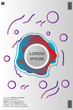 Memphis tarzı kitap tasarım koleksiyonu renkli şablonlarıyla geometrik şekiller, trendy Memphis desenlerle 80's-90's moda. reklam, davet, sunu izole vektör çizim için Ideal