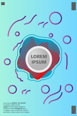 Memphis tarzı kitap tasarım koleksiyonu renkli şablonlarıyla geometrik şekiller, trendy Memphis desenlerle 80's-90's moda. reklam, davet, sunu izole vektör çizim için Ideal