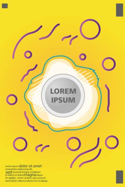 Memphis tarzı kitap tasarım koleksiyonu renkli şablonlarıyla geometrik şekiller, trendy Memphis desenlerle 80's-90's moda. reklam, davet, sunu izole vektör çizim için Ideal