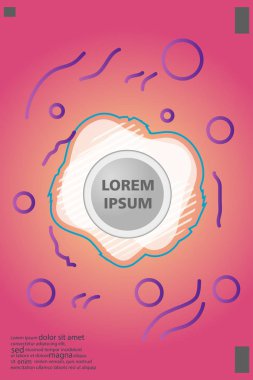 Memphis tarzı kitap tasarım koleksiyonu renkli şablonlarıyla geometrik şekiller, trendy Memphis desenlerle 80's-90's moda. reklam, davet, sunu izole vektör çizim için Ideal